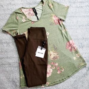 Knit Jeggings By Agnes & Dora Brown color